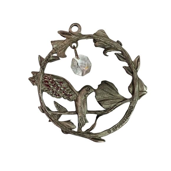 Spoontiques Pewter Ornament Suncatcher Prism Hummingbird 3" #2354 - Picture 4 of 5